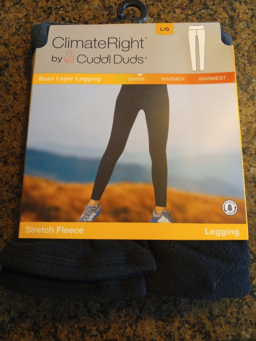 Cuddl Duds L Stretch Fleece Leggings Black